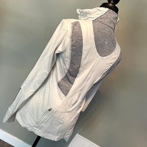 Lululemon White and Gray Zip Up Longsleeve